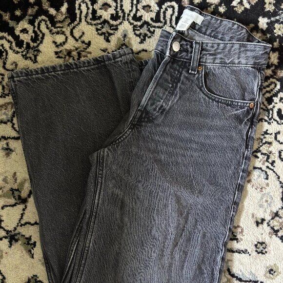 Low Rise Black Washed Jeans - H&M - Size 2 - Picture 1 of 5